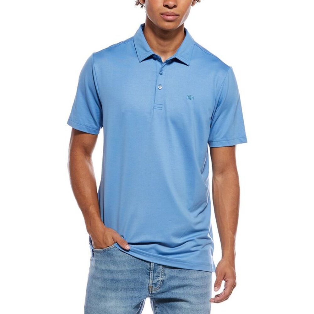 Travismathew Mens Featherweight Performance Polo Shirt, Blue